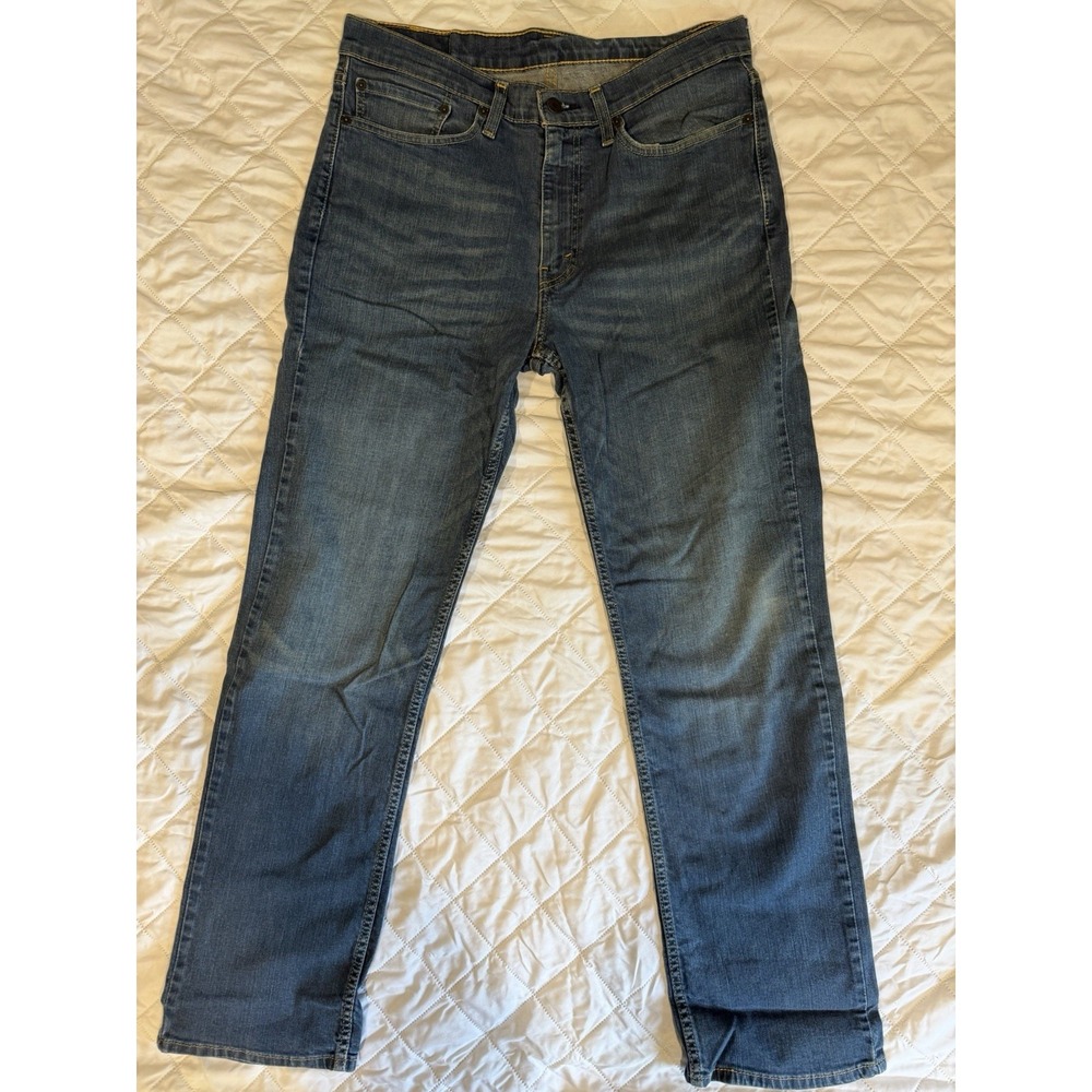 Levis 514 34X32 Actual 34X31 Mens Blue Jeans Stretch Medium Wash
